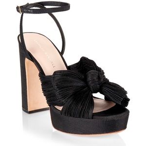 Loeffler Randall Natalia Pleated Bow Platform Sandals